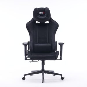 Кресло игровое с подголовником AGE M-906 Черный Велюр - age.kz (1)