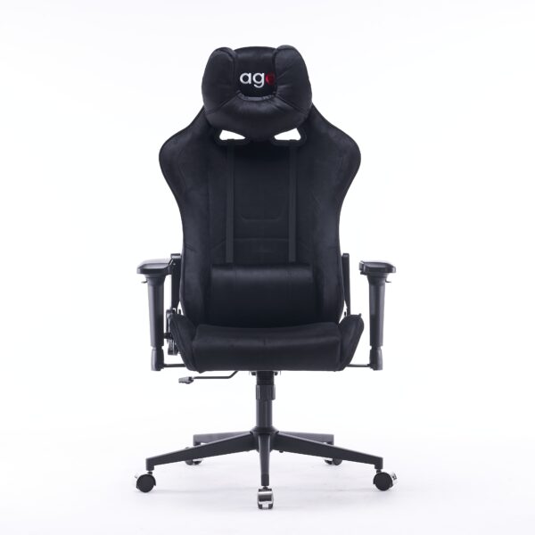 Кресло игровое с подголовником AGE M-906 Черный Велюр - age.kz (1)
