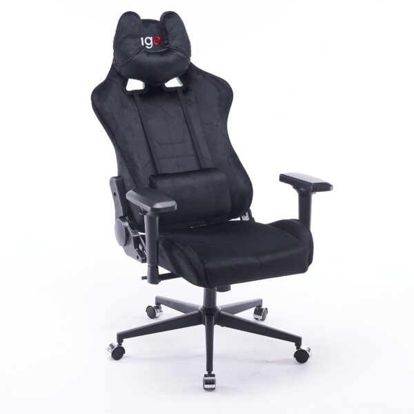 Кресло игровое с подголовником AGE M-906 Черный Велюр - age.kz (13)