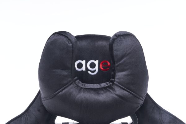 Кресло игровое с подголовником AGE M-906 Черный Велюр - age.kz (15)