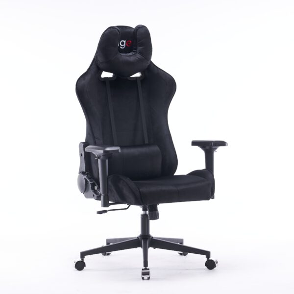 Кресло игровое с подголовником AGE M-906 Черный Велюр - age.kz (2)