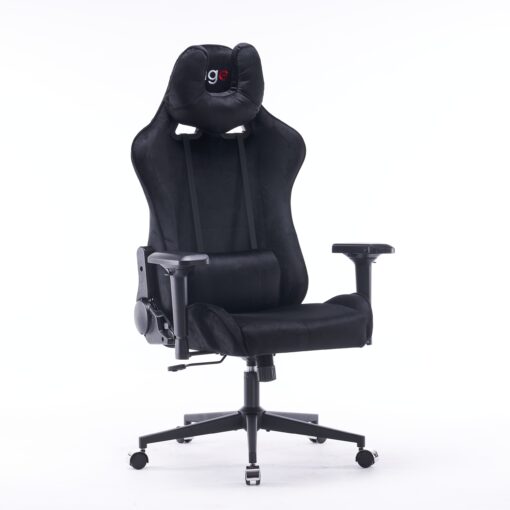 Кресло игровое с подголовником AGE M-906 Черный Велюр - age.kz (2)