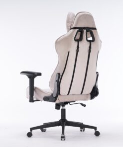 Кресло игровое с подголовником AGE M-906 Светло-бежевый Велюр - age.kz (5)