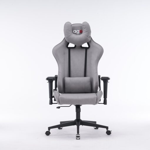 Кресло игровое с подголовником AGE M-906 Светло-серая Фланель - age.kz (1)