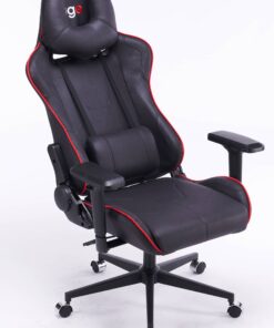 Кресло игровое с подголовником AGE M-906 Черная Фланель (красная окантовка) - age.kz (10)