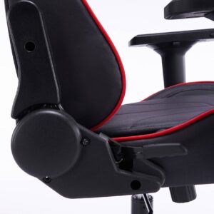 Кресло игровое с подголовником AGE M-906 Черная Фланель (красная окантовка) - age.kz (13)
