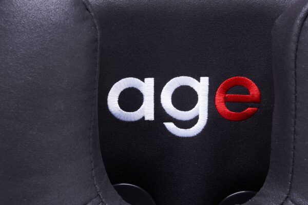 Кресло игровое с подголовником AGE M-906 Черная Фланель (красная окантовка) - age.kz (19)