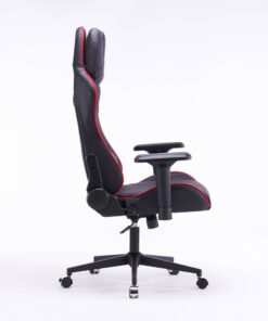 Кресло игровое с подголовником AGE M-906 Черная Фланель (красная окантовка) - age.kz (2)