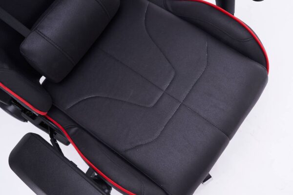 Кресло игровое с подголовником AGE M-906 Черная Фланель (красная окантовка) - age.kz (24)