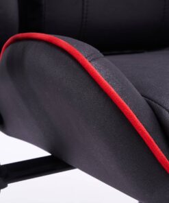 Кресло игровое с подголовником AGE M-906 Черная Фланель (красная окантовка) - age.kz (26)