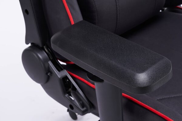 Кресло игровое с подголовником AGE M-906 Черная Фланель (красная окантовка) - age.kz (29)
