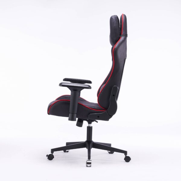 Кресло игровое с подголовником AGE M-906 Черная Фланель (красная окантовка) - age.kz (6)