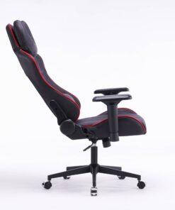 Кресло игровое с подголовником AGE M-906 Черная Фланель (красная окантовка) - age.kz (9)