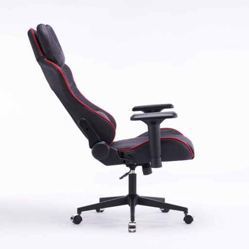 Кресло игровое с подголовником AGE M-906 Черная Фланель (красная окантовка) - age.kz (9)