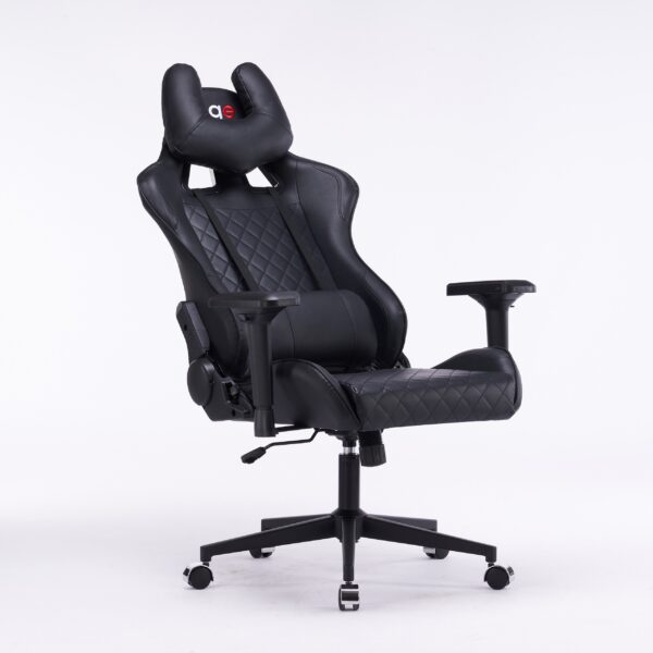 Кресло игровое с подголовником AGE M-906 Черная Перфорированная Эко Кожа - age.kz (10)