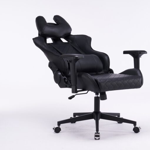 Кресло игровое с подголовником AGE M-906 Черная Перфорированная Эко Кожа - age.kz (11)