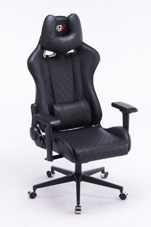 Кресло игровое с подголовником AGE M-906 Черная Перфорированная Эко Кожа - age.kz (12)