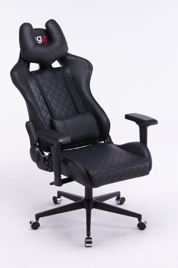 Кресло игровое с подголовником AGE M-906 Черная Перфорированная Эко Кожа - age.kz (13)