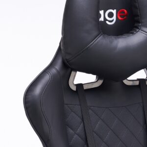 Кресло игровое с подголовником AGE M-906 Черная Перфорированная Эко Кожа - age.kz (14)