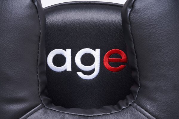 Кресло игровое с подголовником AGE M-906 Черная Перфорированная Эко Кожа - age.kz (19)
