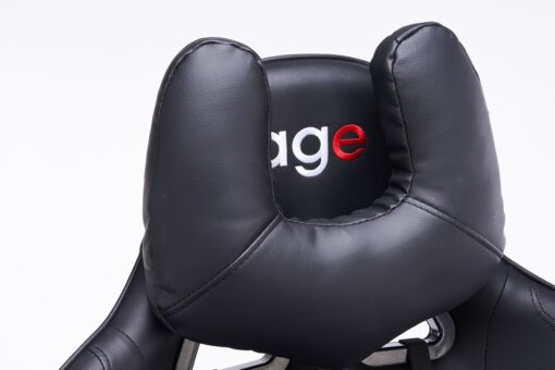 Кресло игровое с подголовником AGE M-906 Черная Перфорированная Эко Кожа - age.kz (20)