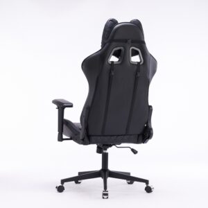 Кресло игровое с подголовником AGE M-906 Черная Перфорированная Эко Кожа - age.kz (6)