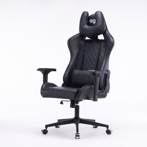 Кресло игровое с подголовником AGE M-906 Черная Перфорированная Эко Кожа - age.kz (8)