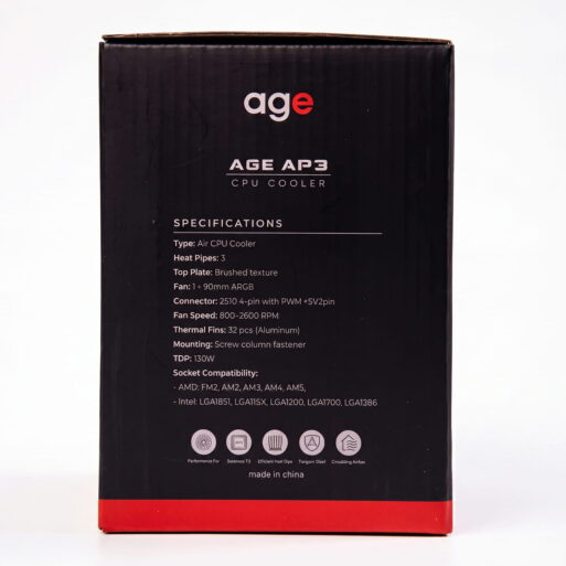 Воздушное охлаждение AGE AP3 130W ARGB - age.kz (2)